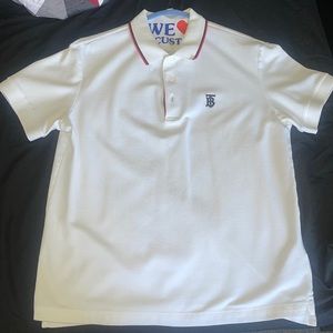 White Burberry polo